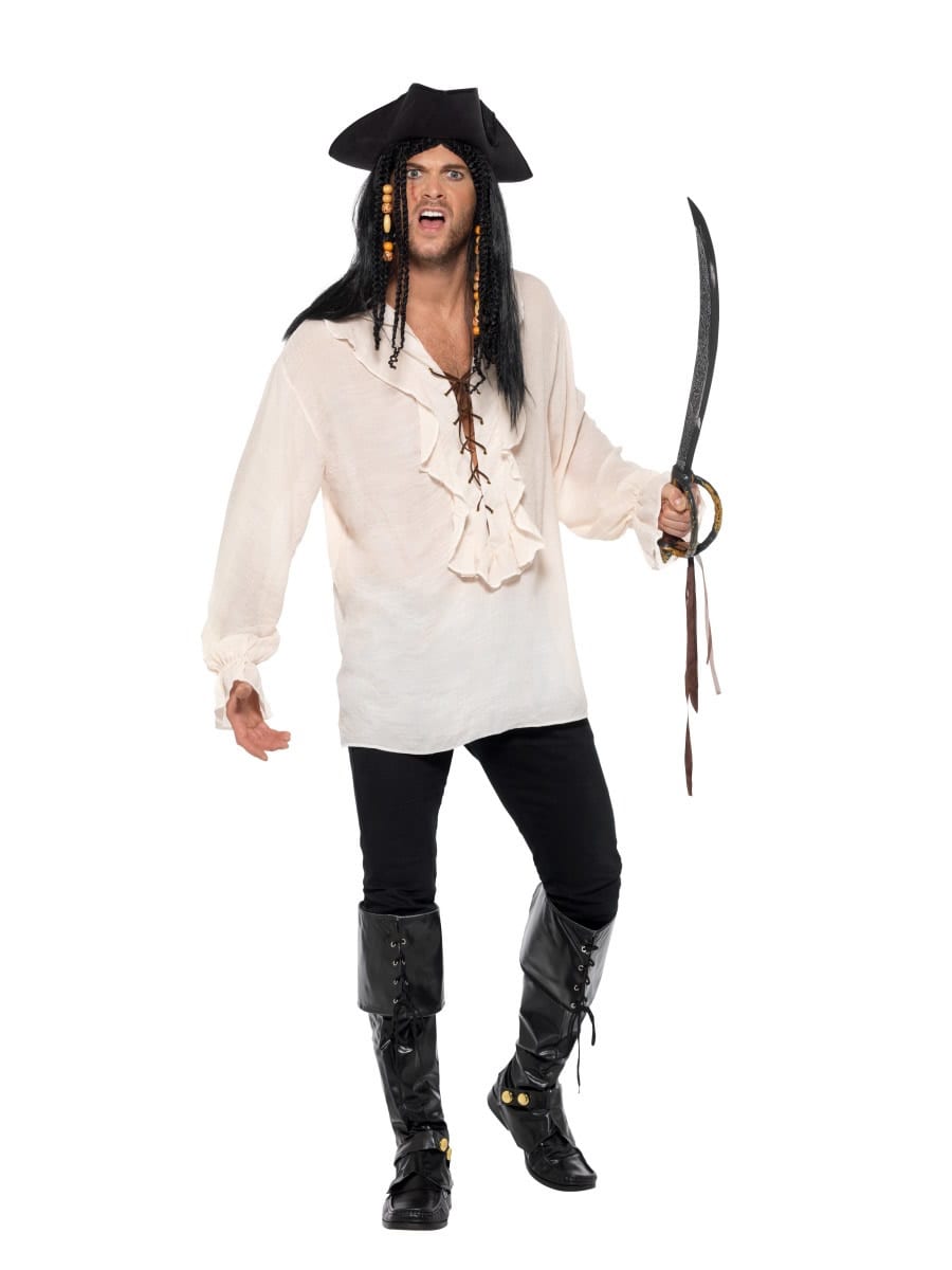 Pirate Shirt Ivory Men's Fancy Dress Costume