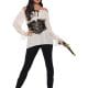 Deluxe Ladies Pirate Shirt Ivory Ladies Fancy Dress Costume
