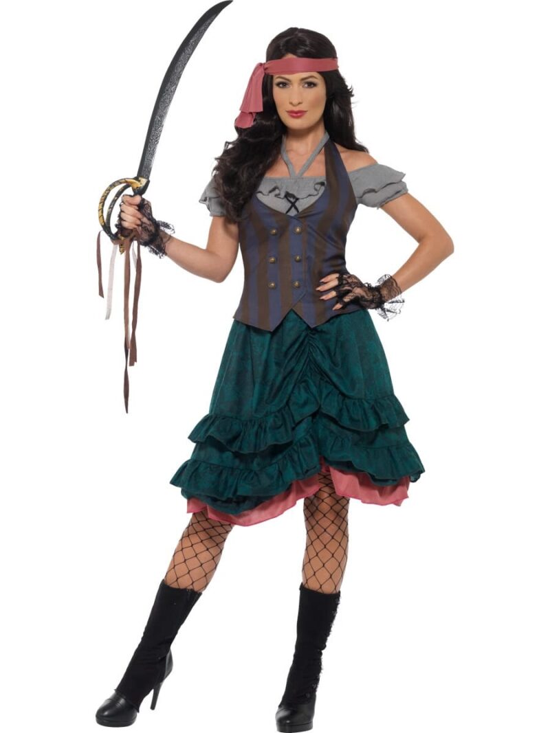 Deluxe Pirate Wench Ladies Fancy Dress Costume