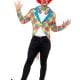 Checked Clown Tailcoat Men's Fancy Dress Costume