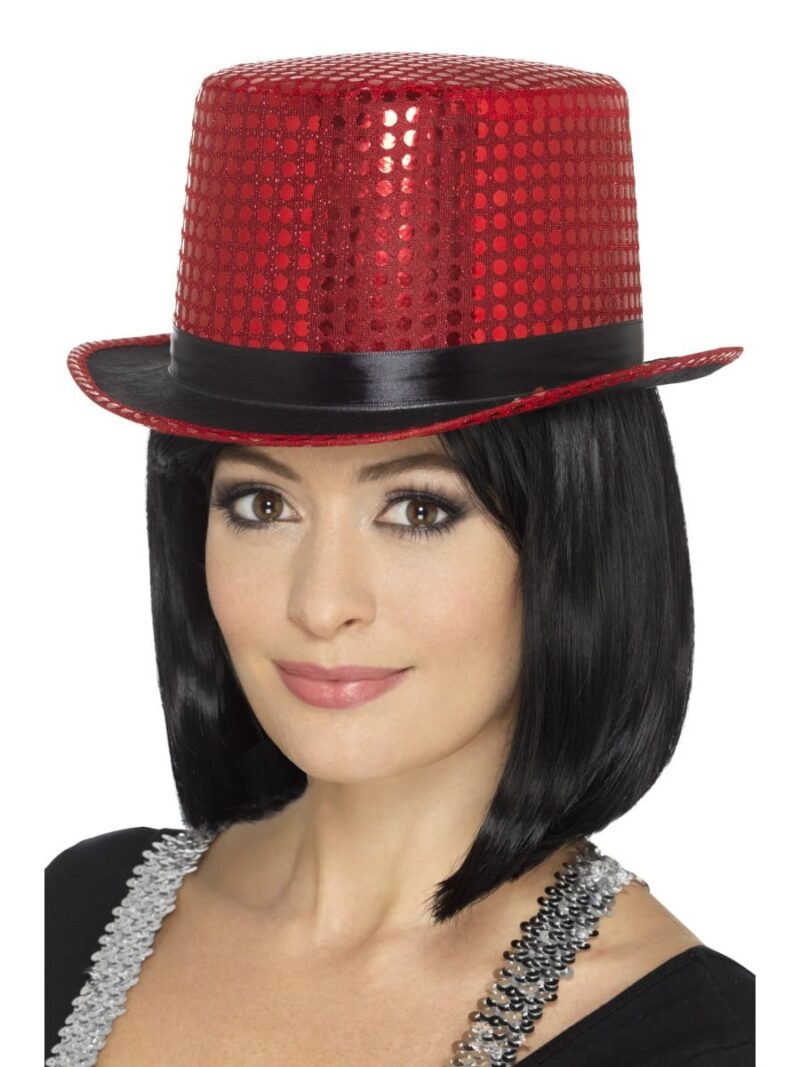 Sequin Top Hat Red