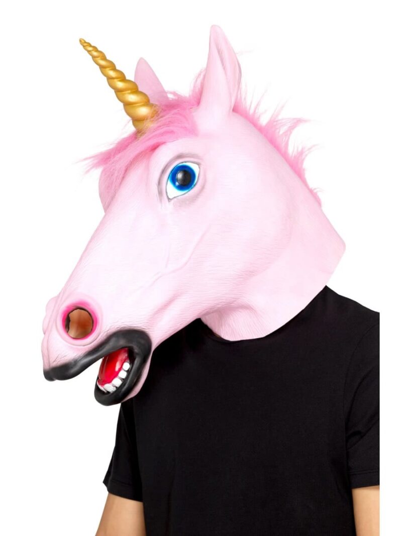 Unicorn Pink Full Overhead Latex Mask