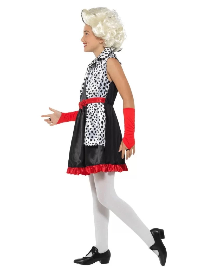 Evil Little Madame (Cruella) Children's Fancy Dress Costume - Image 2