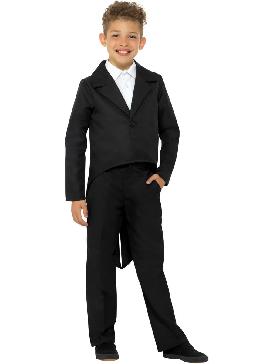 Black Tailcoat Children's Unisex Fancy Dress Costume