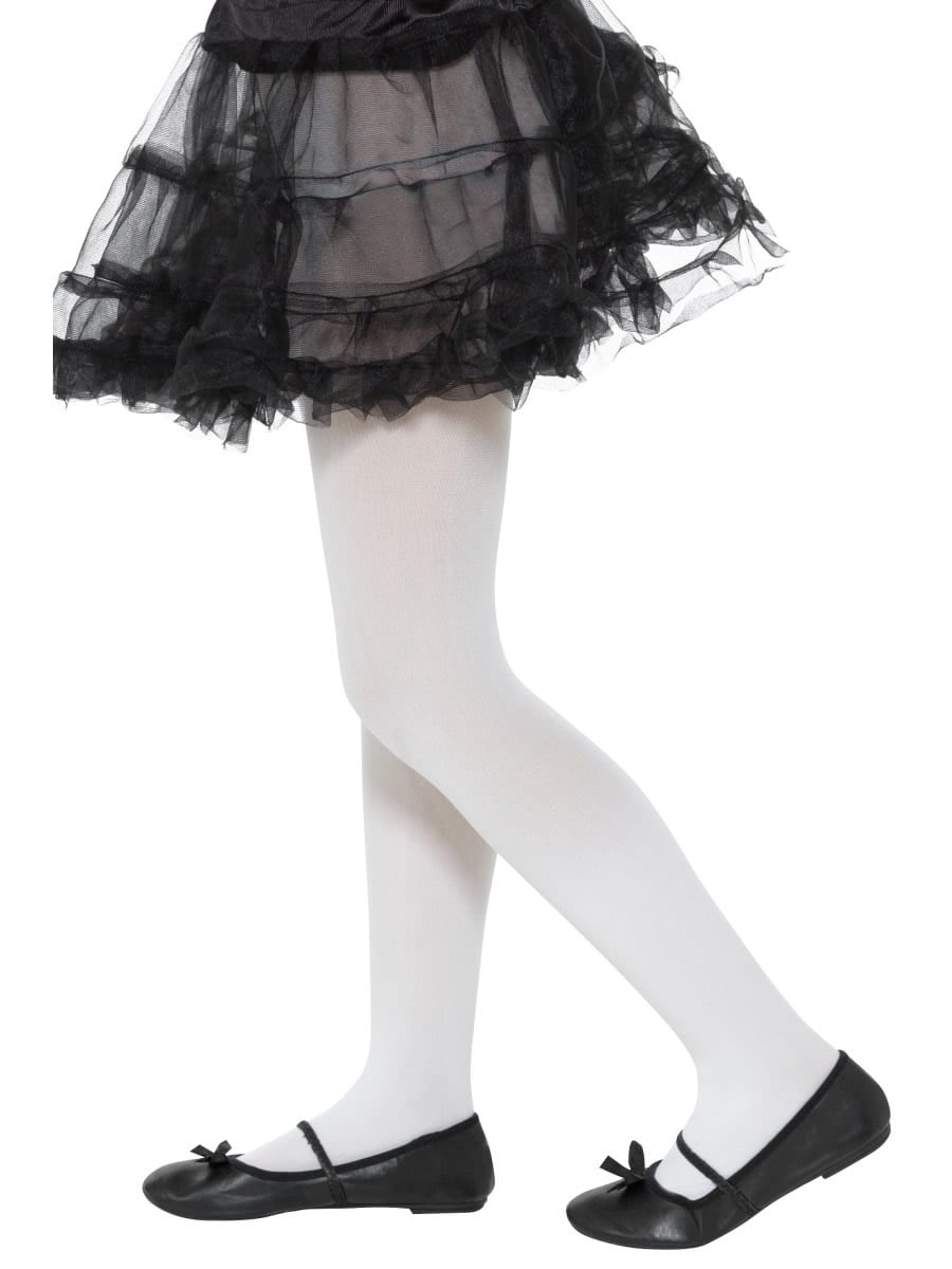 White Children's Opaque Tights Age 6-12