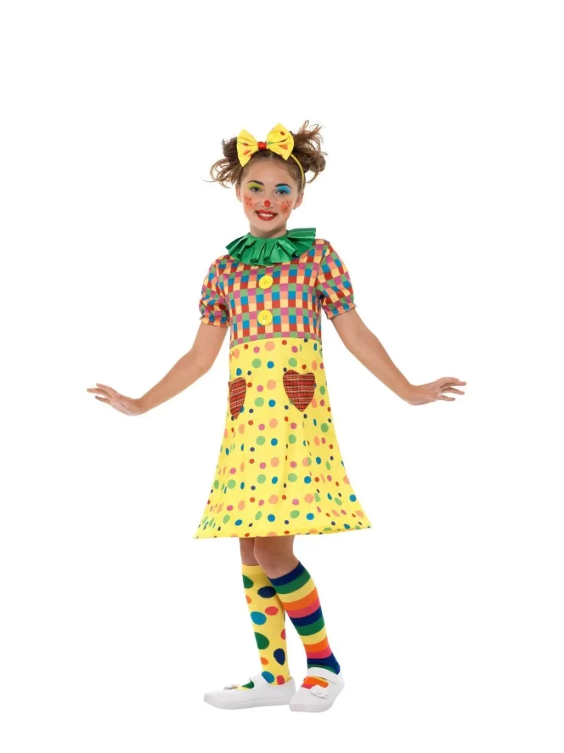 Dotted Clown Girl Children's Fancy Dress Costume