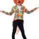 Neon Tartan Clown Tailcoat Children's Fancy Dress Costume