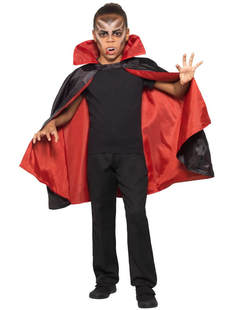 Reversible Children's Vampire Cape Black/Red