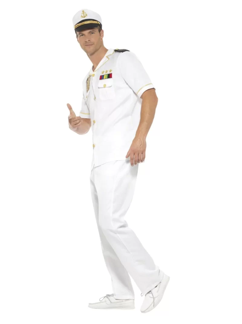 Deluxe Captain Men's Fancy Dress Costume - Image 2