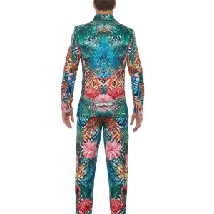 Hawaiian Tropical Flamingo Suit Men's Fancy Dress Costume - Image 3