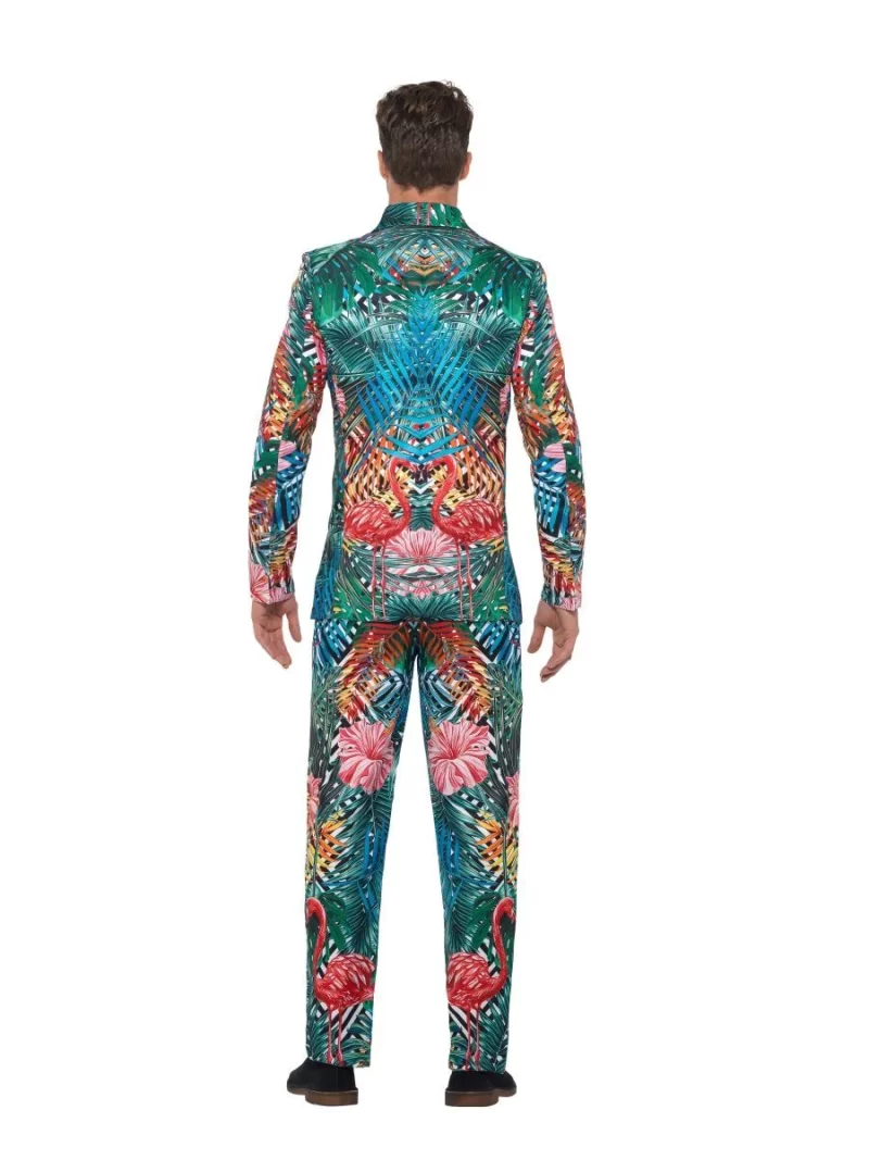 Hawaiian Tropical Flamingo Suit Men's Fancy Dress Costume - Image 3