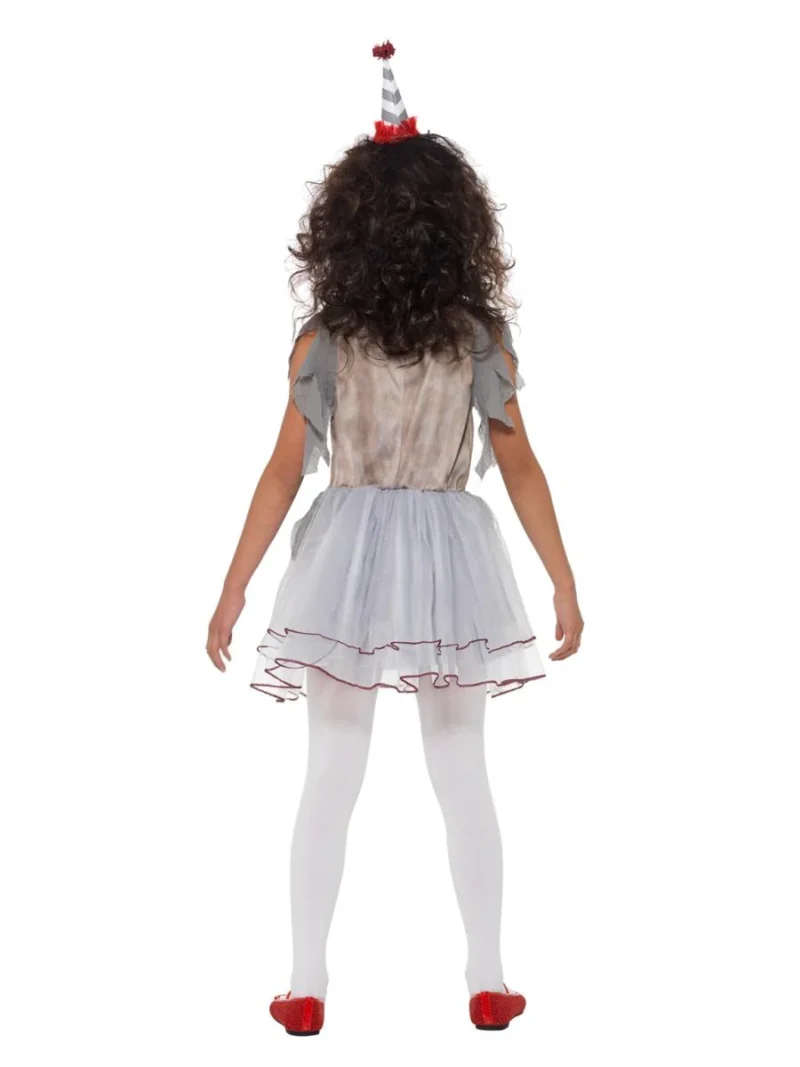 Vintage Clown Girl (Pennywise) Children's Halloween Fancy Dress Costume - Image 2