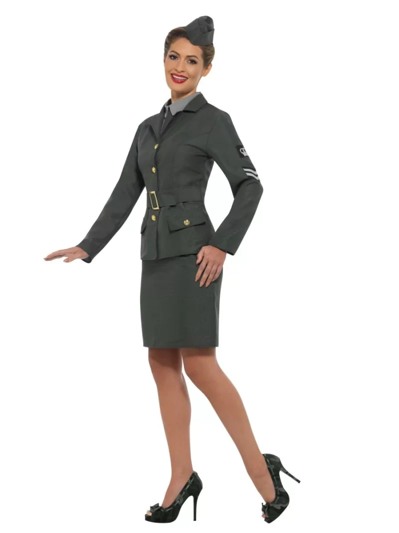 WW2 Army Girl Ladies Fancy Dress Costume - Image 2