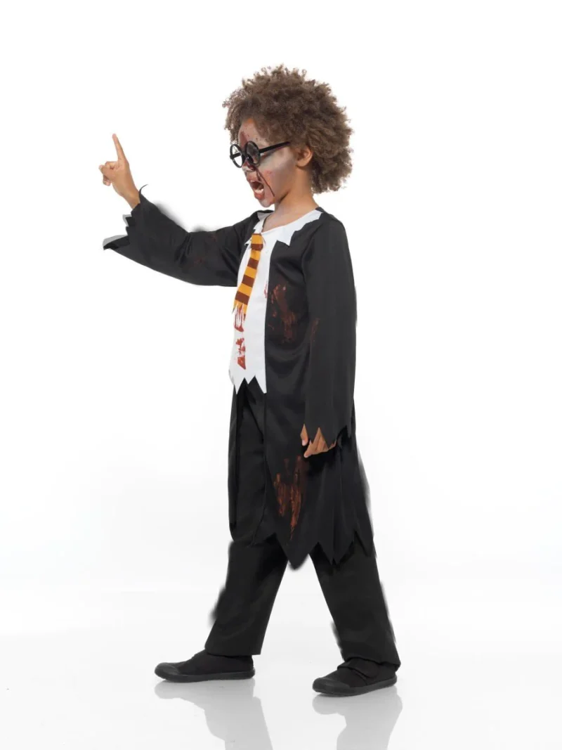 Zombie Wizard Student Children's Halloween Fancy Dress Costume - Image 3