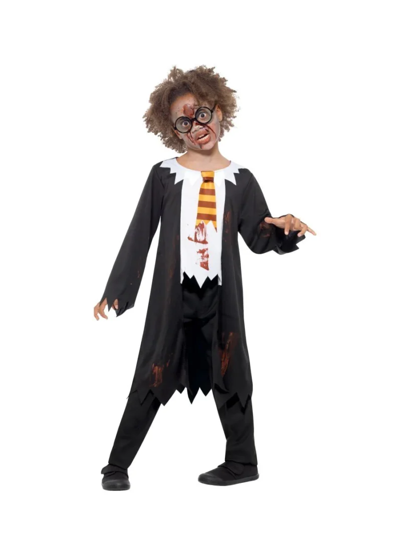 Zombie Wizard Student Children's Halloween Fancy Dress Costume