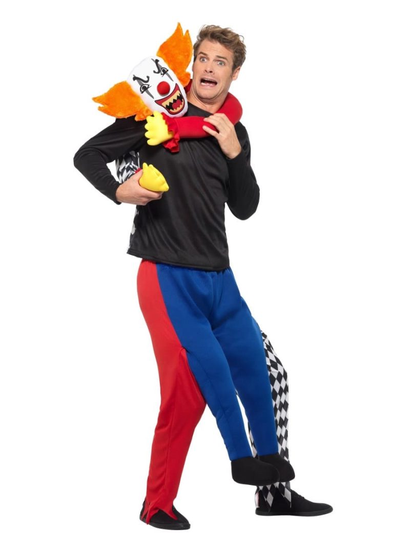 Piggyback Kidnap Clown Halloween Men's Fancy Dress Costume