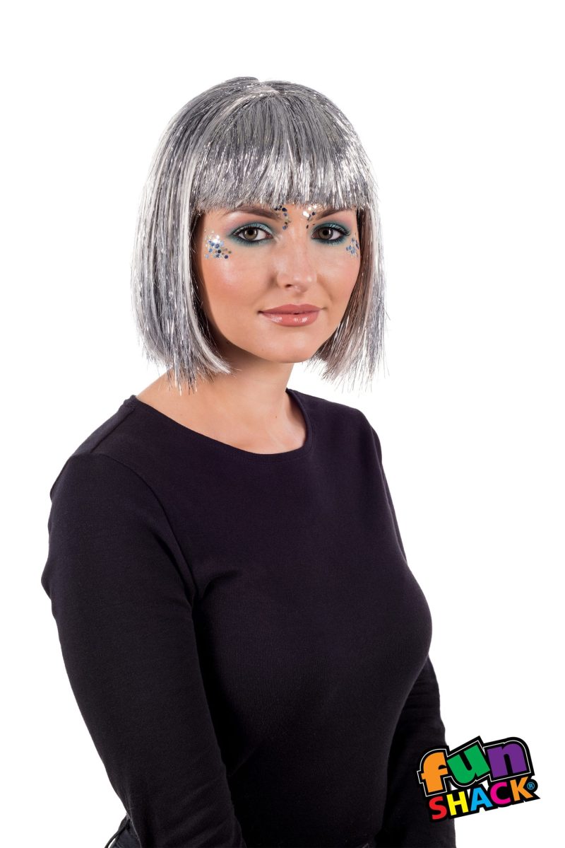 Deluxe Silver Glitter Wig