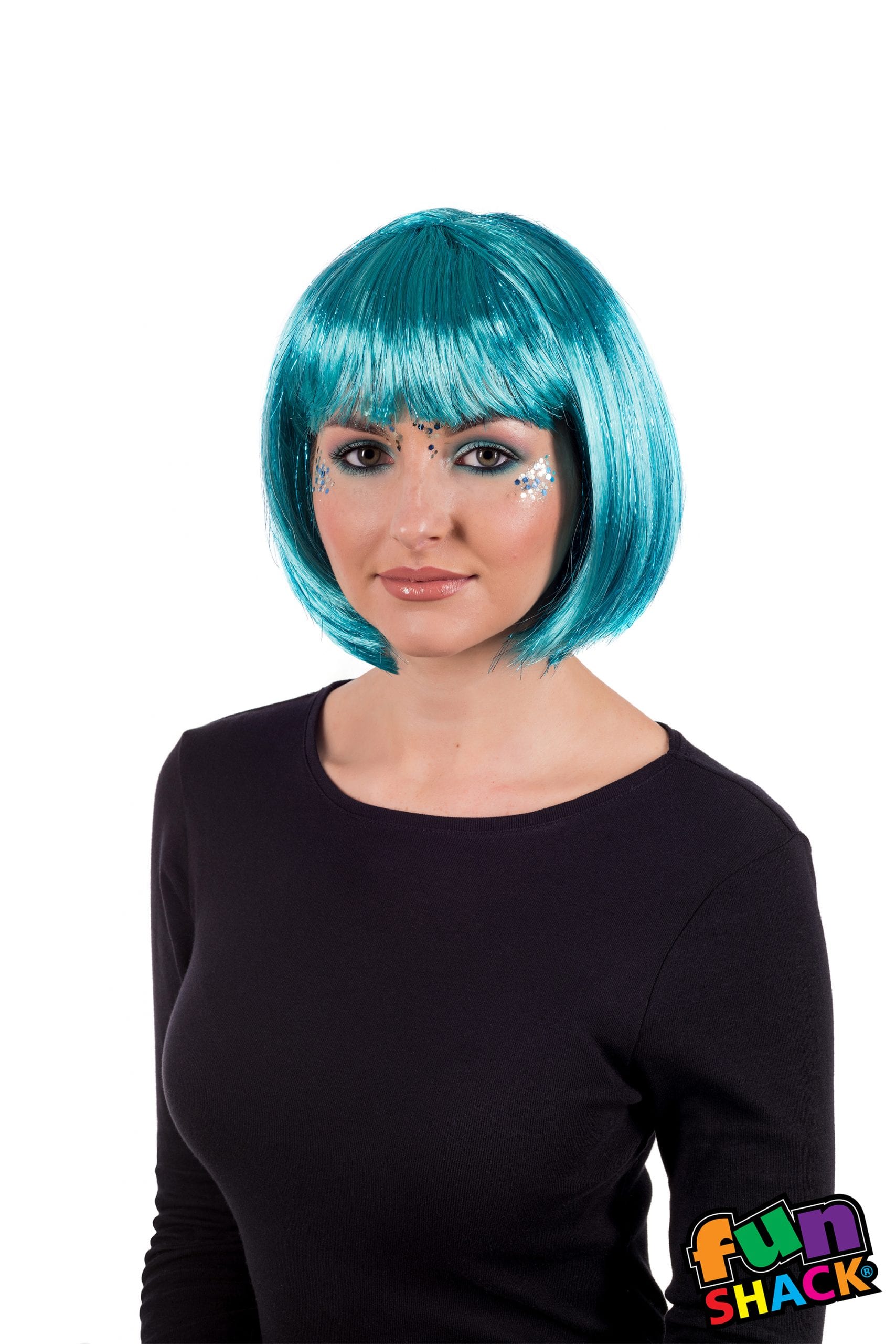 Deluxe Blue Glitter Wig