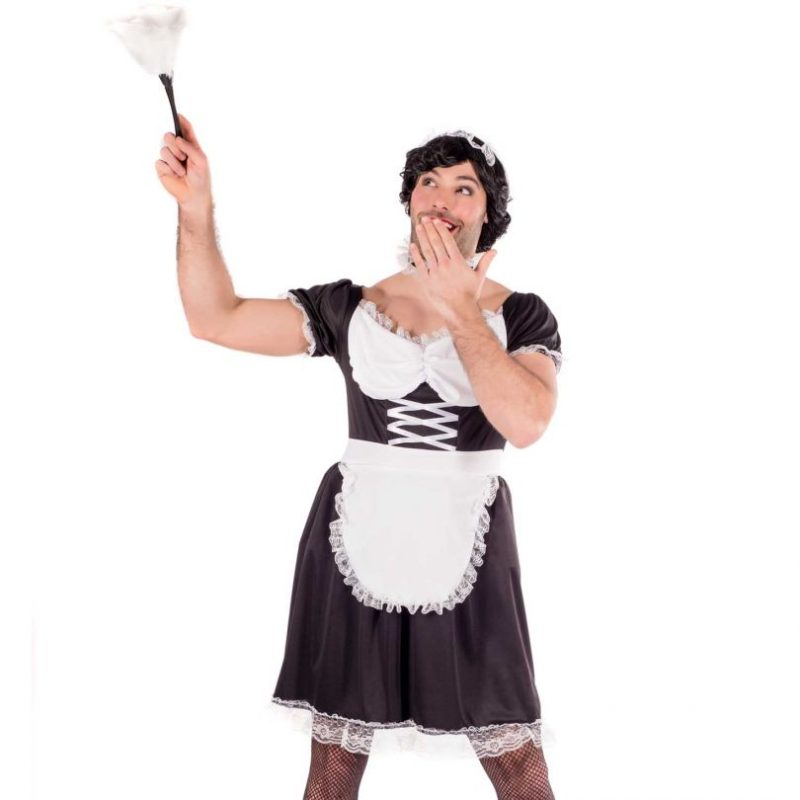 Sexy French Maid Men's Novelty Fancy Dress Costume - Image 2