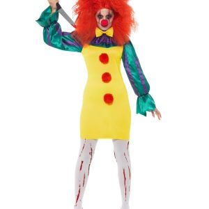 Classic Horror Clown Lady Halloween Ladies Fancy Dress Costume