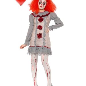 Vintage Clown Halloween Ladies Fancy Dress Costume