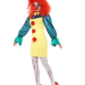 Classic Horror (IT) Clown Lady Halloween Ladies Fancy Dress Costume - Image 2