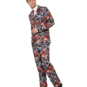Evil Clown Standout Suit Men's Halloween Fancy Dress Costume - Image 2