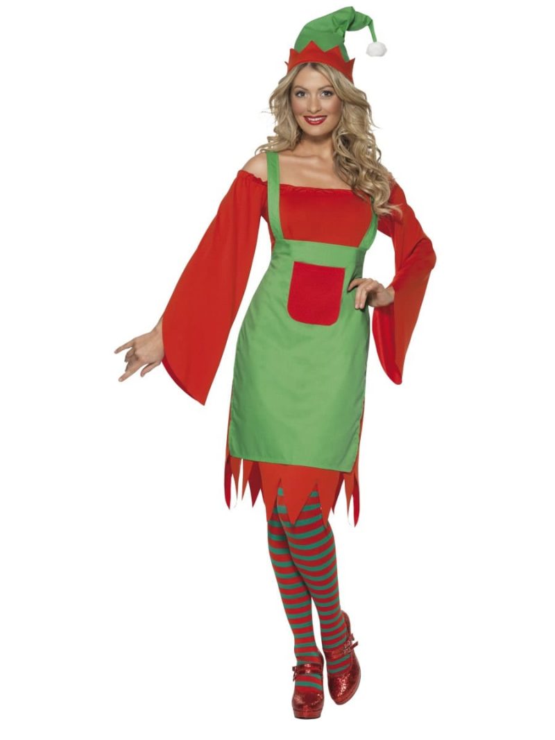 Cute Elf Ladies Christmas Fancy Dress Costume 