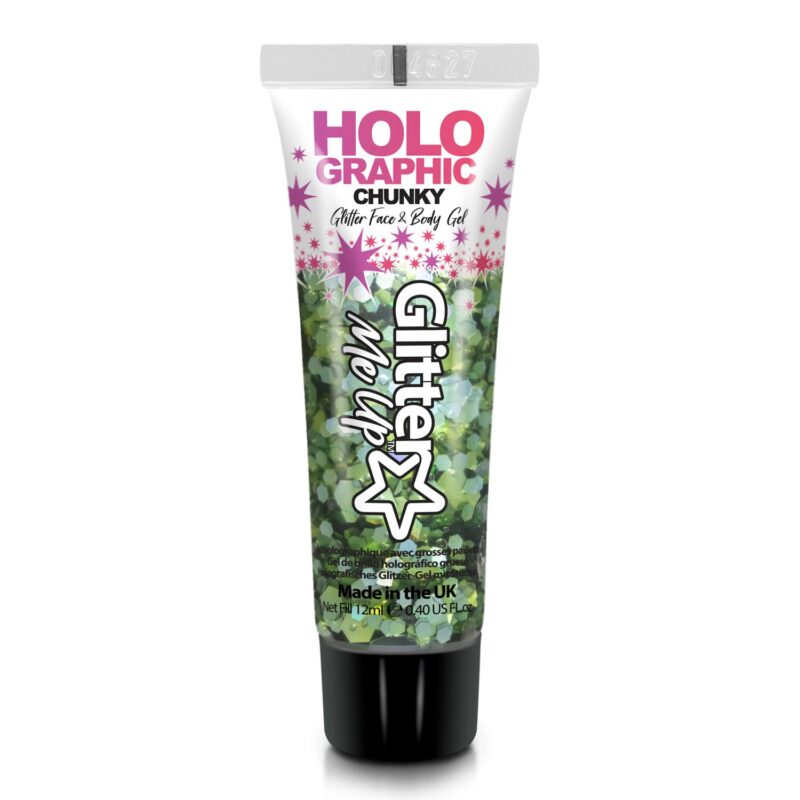 PaintGlow Holographic UV Reactive Chunky Glitter Gel Green Envy