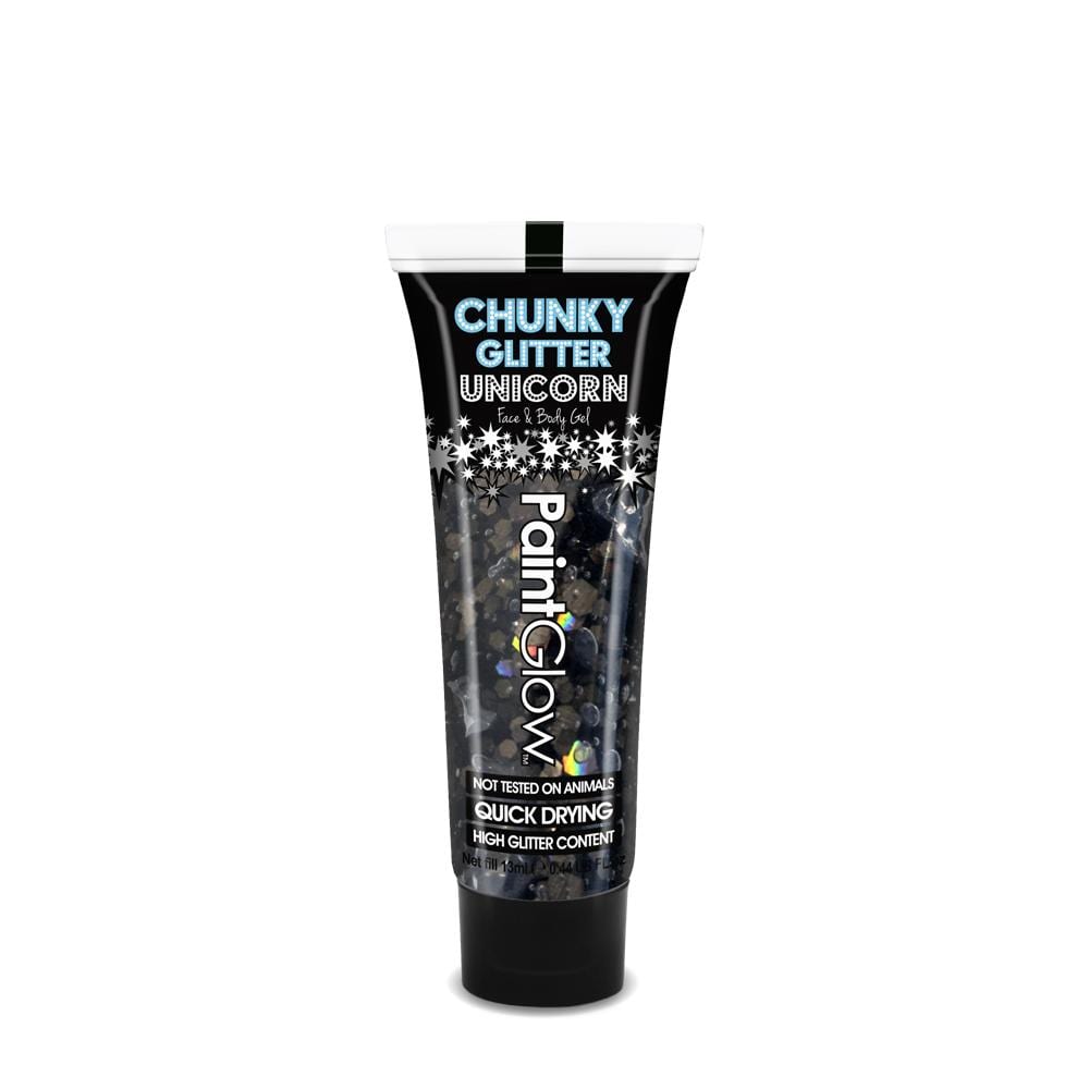 PaintGlow Unicorn Chunky Glitter Gels 13ml Black Enchantress