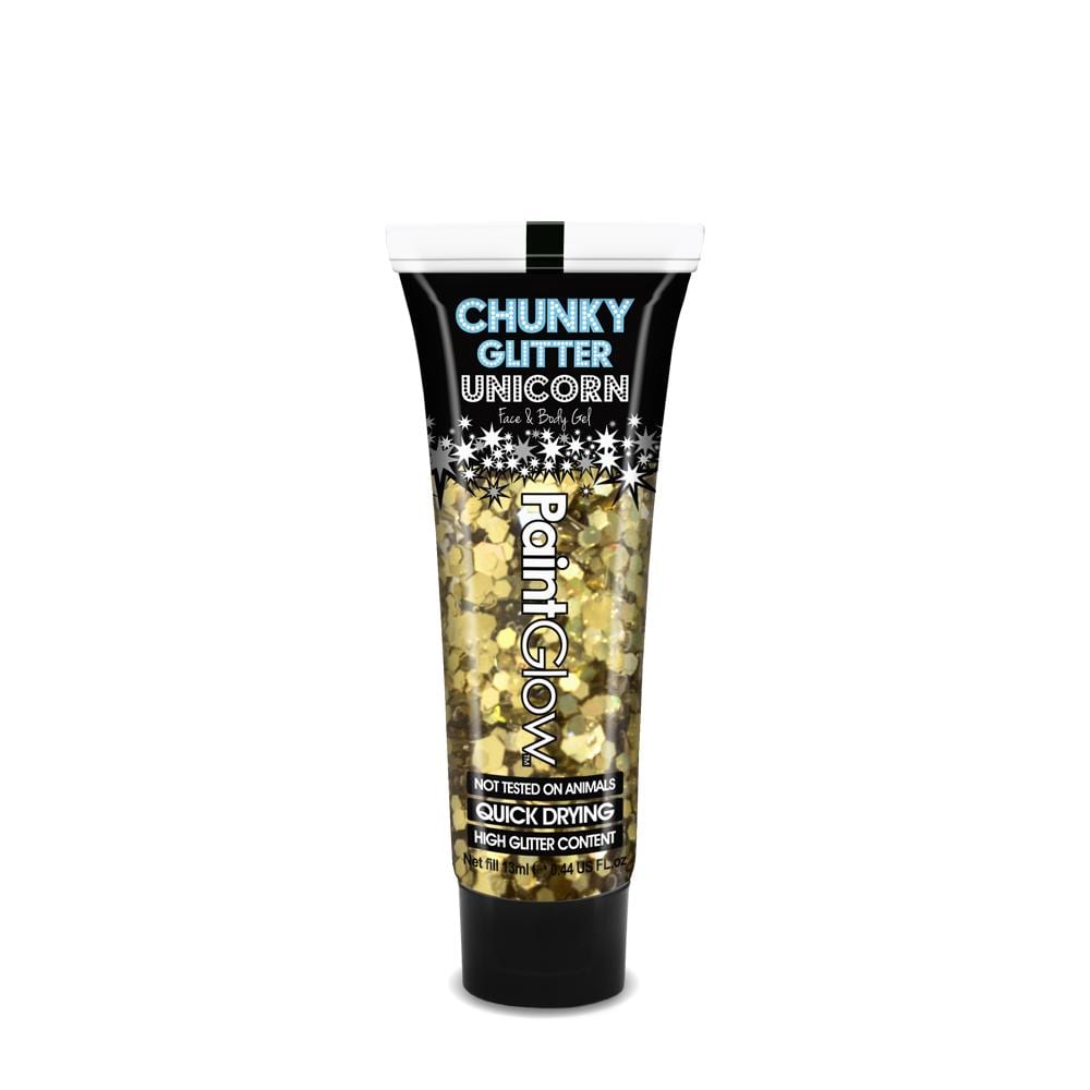 PaintGlow Unicorn Chunky Glitter Gels 13ml Gold Digger