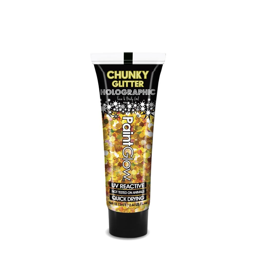 PaintGlow Holographic UV Reactive Chunky Glitter Gel 13ml 24 Karat