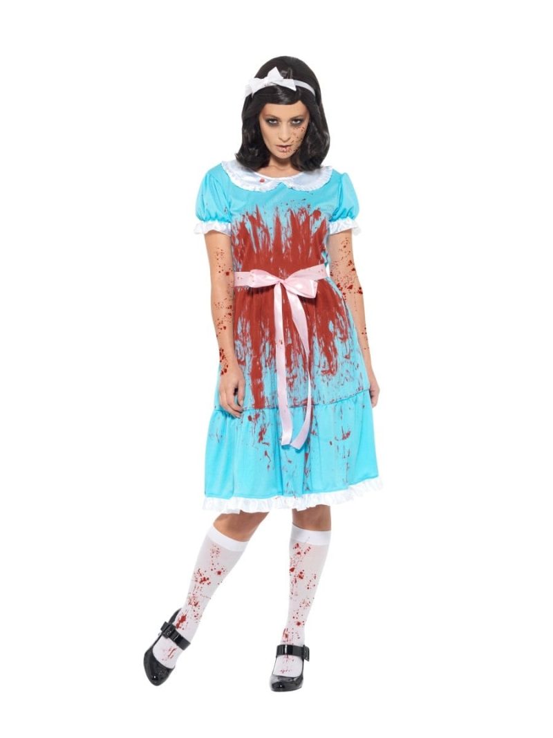 Bloody Murderous Twin Ladies Halloween Fancy Dress Costume