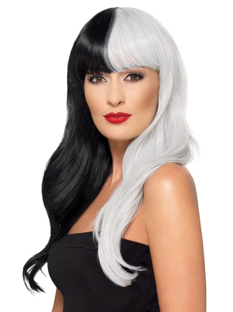 Deluxe Half & Half (Cruella) Wig With Fringe