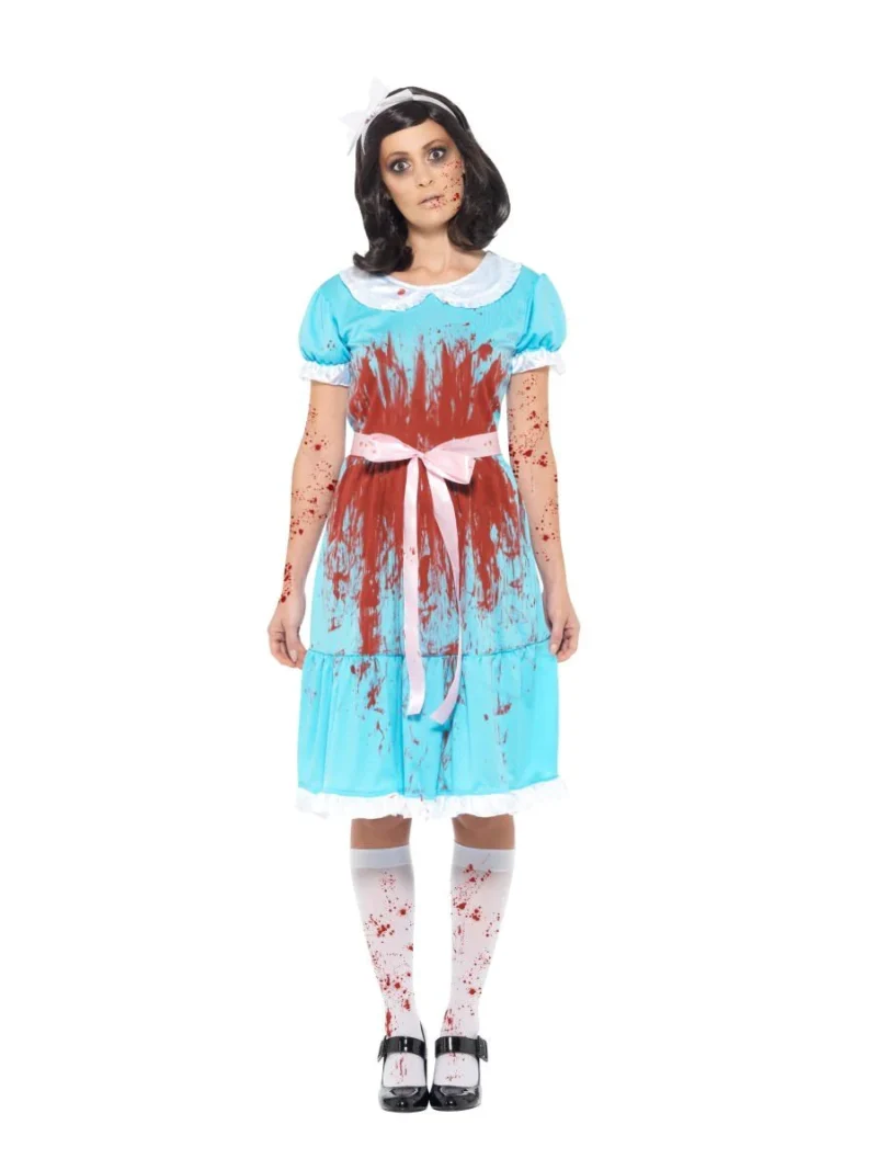 Bloody Murderous Twin Ladies Halloween Fancy Dress Costume - Image 2