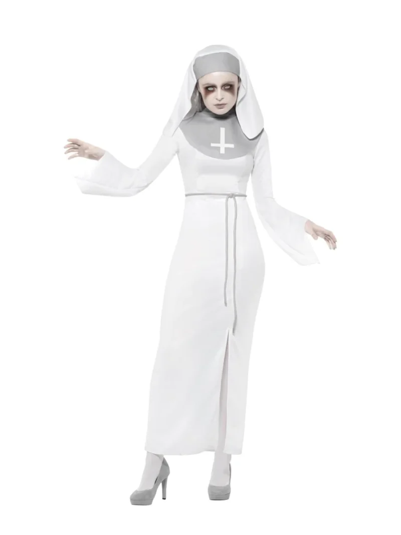 Haunted Asylum Nun Ladies Halloween Fancy Dress Costume - Image 2