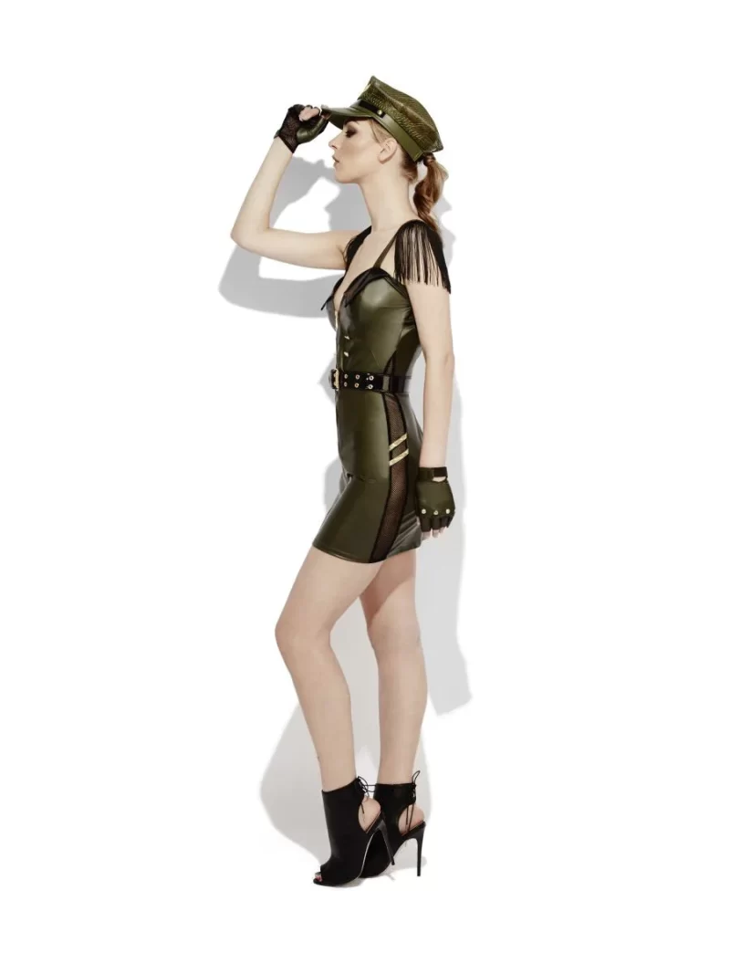 Fever Role-Play Wet Look Military Chief Ladies Lingerie Fancy Dress Costume - Image 2