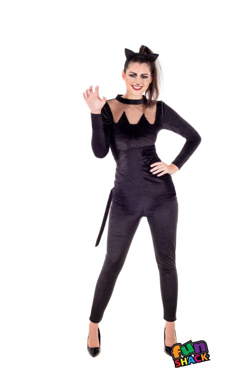 Black Cat Ladies Halloween Fancy Dress Costume