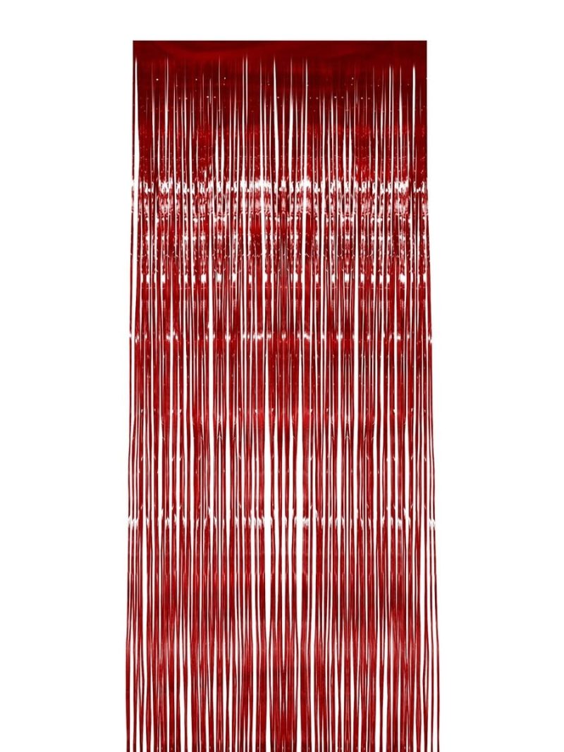 Shimmer Curtain, Red, Metallic, 91cm x 244cm