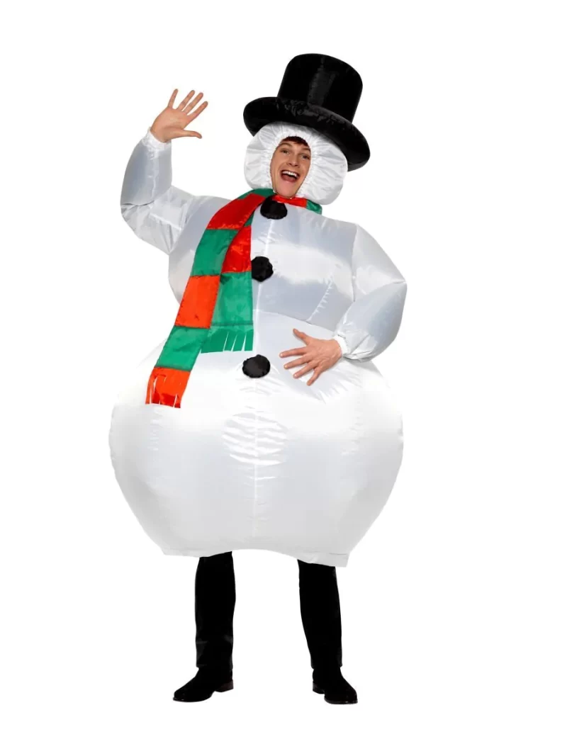 Inflatable Snowman Christmas Fancy Dress Costume - Image 2