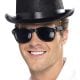 Black Blues Fedora Hat with Black Trim Band