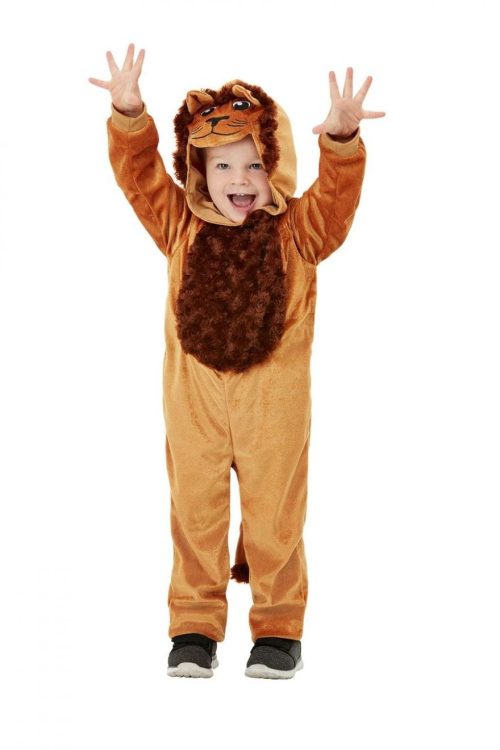 Toddler Lion Children's Fancy Dress Costume contains Brown Hooded Jumpsuit