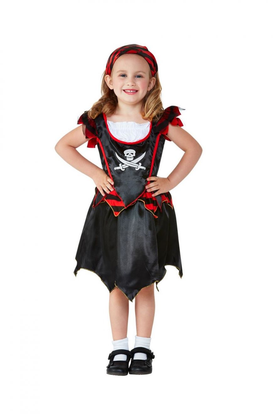 Pirate Girl Skull & Crossbones Toddler Children's Fancy Dress Costume