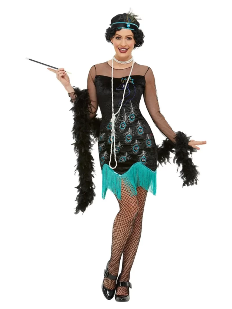 20s Peacock Flapper/Charleston Ladies Fancy Dress Costume
