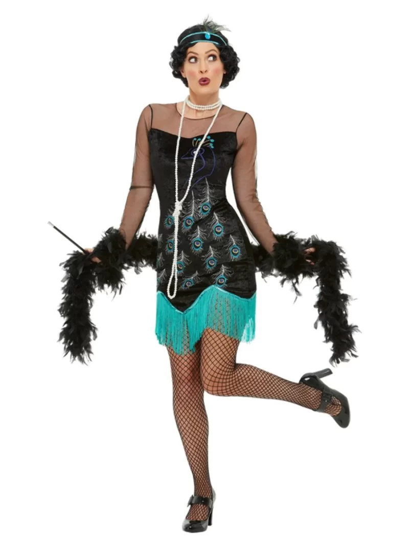 20s Peacock Flapper/Charleston Ladies Fancy Dress Costume - Image 2