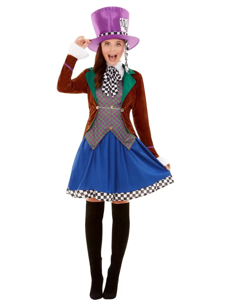 Miss Hatter Ladies Fancy Dress Costume - Image 2