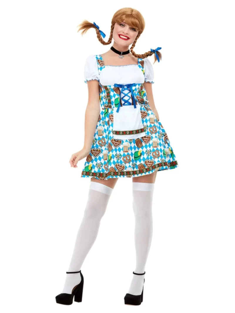 Oktoberfest Beer Maiden (Bavarian) Ladies Fancy Dress Costume - Image 2