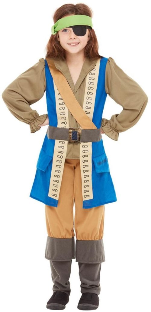 Raggy Pirate Boy Costume For Kids - Large Size Fancy Dress (128cm, Age 7-8 Years) - View #8