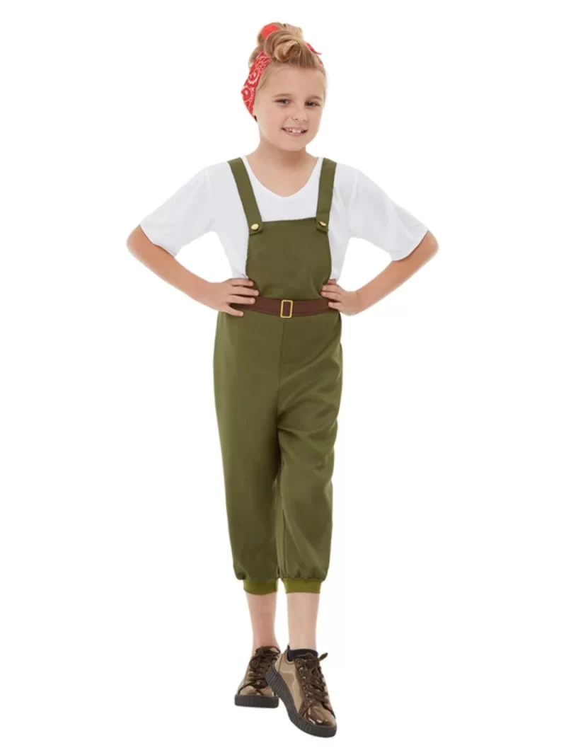 WW2 Little Land Girl Children's Fancy Dress Costume - Image 2