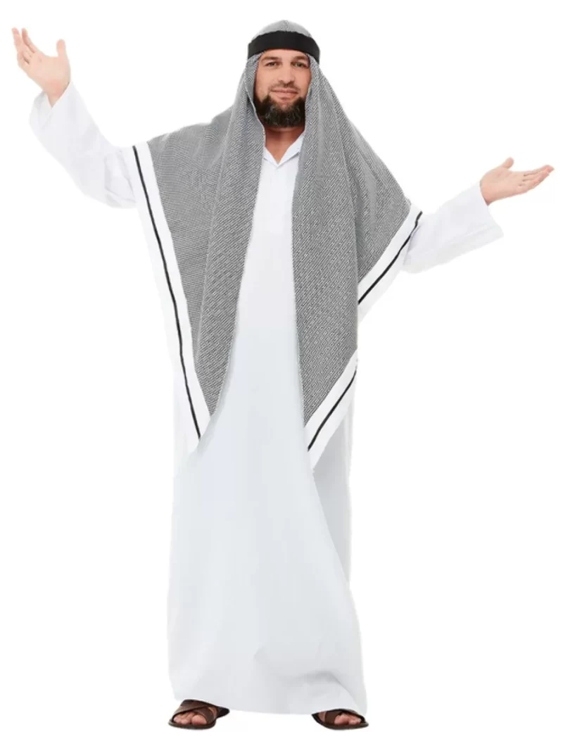 Deluxe Fake Sheikh (Arab) Men's Fancy Dress Costume - Image 2